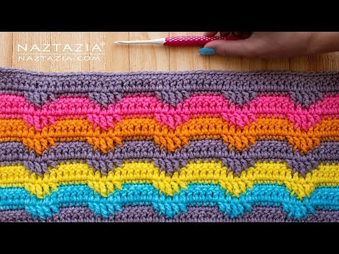 HOW to CROCHET TEXTURED WAVE STITCH - Easy Pattern for a Scarf Blanket and Bag by Naztazia