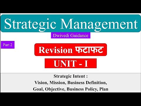 2 | Strategic management | strategic intent : Vision, Mission, Goal, Objective, Business Definition