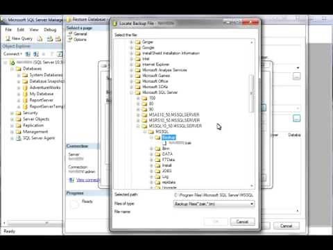 Restore SQL Database from Backup File using SSMS
