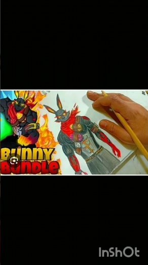free fire 🔥 bunny bundle drawing 💀🖤❤️