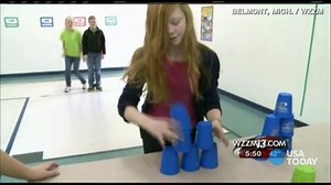 Kids go for cup stacking world record