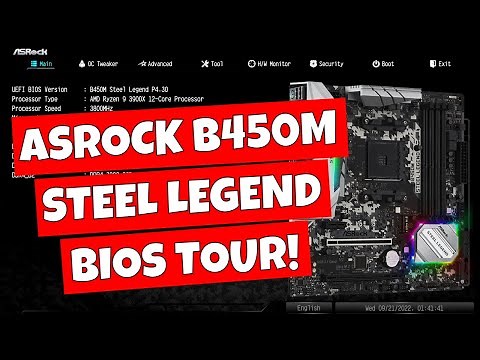 Asrock B450M Steel Legend BIOS Tour P4.30 TPM XMP Secure Boot Etc
