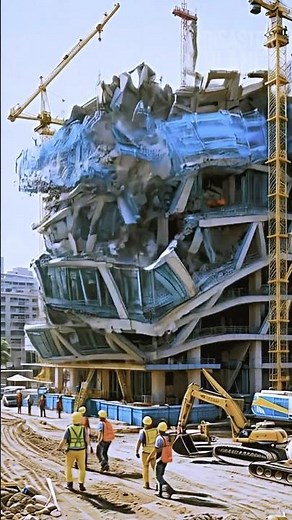 Massive Building Collapse Shocks Construction Workers!