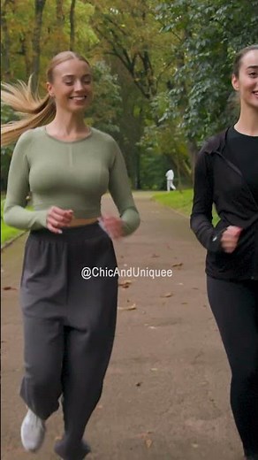 Beautiful Young Runners Jogging in the Park Fitness in Nature with Green Trees