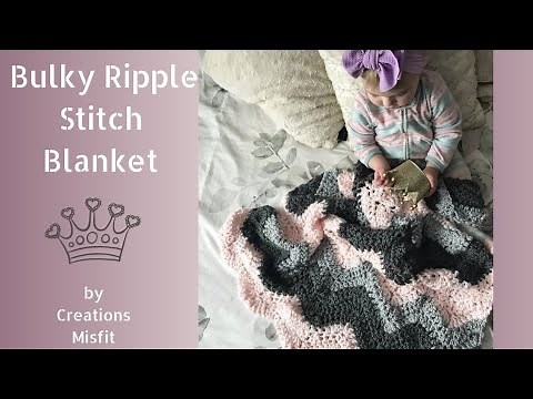 Crochet Bulky Ripple Stitch Blanket - Beginner Friendly
