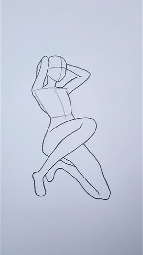 How to Draw a Relaxed Girl Pose ✨Tutorial✨ #drawing #pose