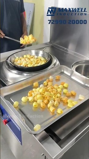 Color Appalam Frying on Induction Wok | Commercial Appalam Frying Machine #inductionstove #easycook