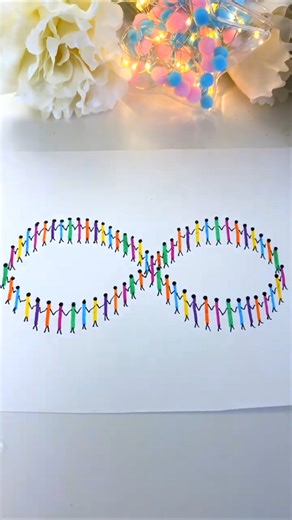 How to Draw a Dancing Infinity from People. Easy Drawing 🔁✨#shorts #Drawing