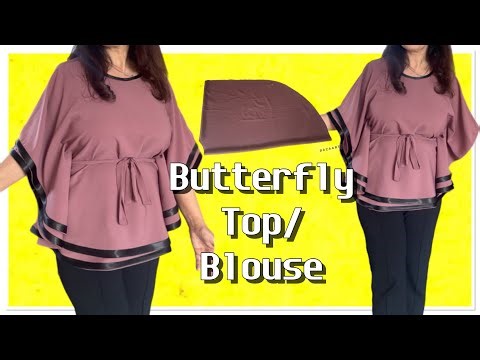 ✅ DIY-How to Cut and Sew Butterfly/Circle Top/ Blouse (Full tutorial)