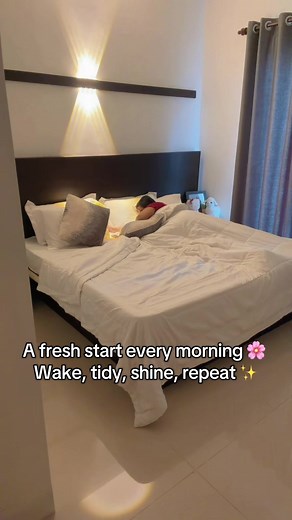 A fresh start every morning 🌸 Wake, tidy, shine, repeat ✨ #MorningMotivation #routinegoals