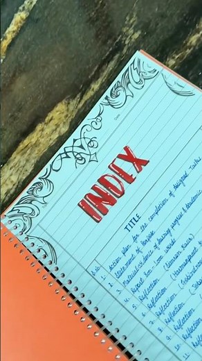 Index design for project✨ || #diy #projectfile #design #shorts #index