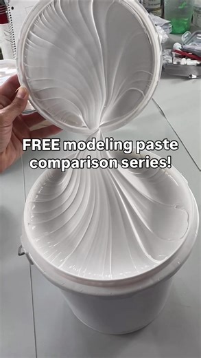 I made a Free 2 part modeling paste comparison series, where I compare 19 different modeling pastes. The videos are 15-20 mins long and packed full of FREE information! In the first video I show all 19 pastes, how they move, how they work with a palette knife and then I create a petal with each one. In the second video, I talk about each one, going over the pros and cons, and I give recommendations on which pastes work best for this style of art. Let me know what you think after you watch the vi