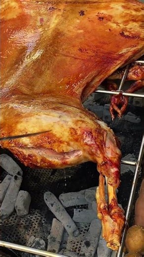 yummy food (Cutting old ham and Roasted whole sheep )