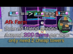 Afk farm gem for everyone (No Exploits) (not recommend to abuse it) | Tower Defense Simulator