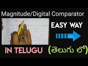 Magnitude Comparator IN Telugu//Comparator ||Digital electronics,MPMC,DLD// Diploma,BTech,Degree