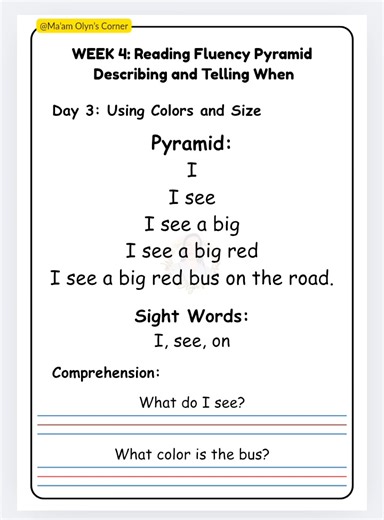 874K views · 3.2K reactions | 10 Weeks Reading Fluency Pyramid #readingmaterials #readingfluency | Ma'am Olyn's Corner | Facebook