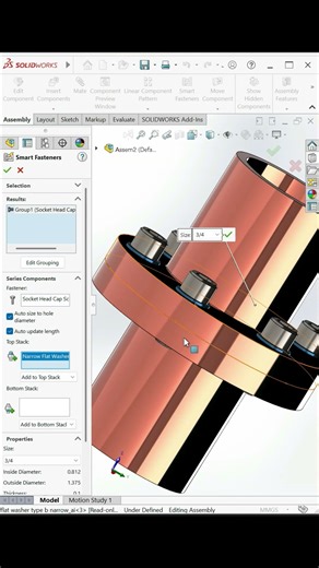 How to Use Smart Fasteners in SolidWorks | Quick Tutorial #shots