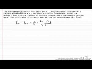 CSTRs in Series: Selectivity (Review)