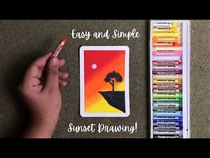 Easy Oil Pastel Sunset Drawing for Beginners! | Step-by-step Tutorial