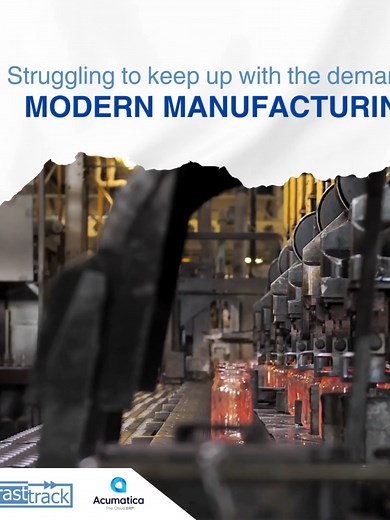 Transform your manufacturing with Acumatica. Trust Fasttrack for seamless integration, expert support, and accelerated success in every production cycle. Ready to revolutionize your operations? #AcumaticaManufacturing #Fasttrack #Acumatica #ManufacturingSystem #CloudERP