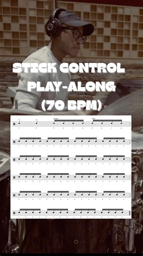Stick Control Play-Along | 16th-Note Basics (70 BPM)
