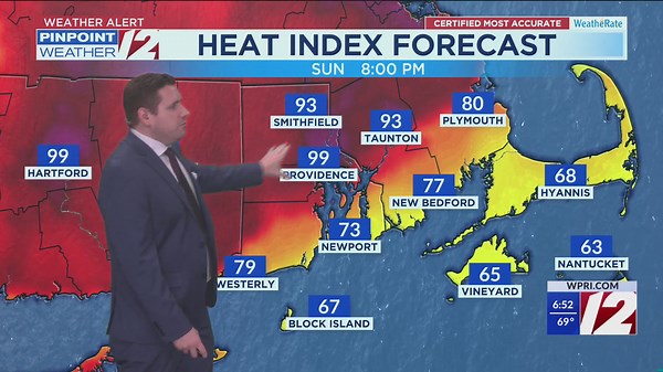 WPRI 12 Weather Forecast 6/22/25: High Heat & Humidity Next Several Days