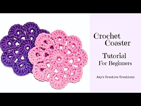 How To Crochet A Flower Coaster Tutorial for Beginners | Modern Crochet Coasters