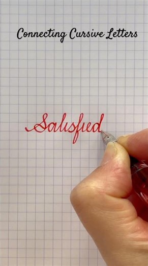 How to Write Satisfied In English Cursive Handwriting | cursive handwriting | cursive