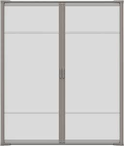 Brisa Double Sandstone Retractable Screen Door, French Door Screen with EZ-Glide Fits 96-in to 97-in Tall and 68-in to 72-in Wide Patio Doors