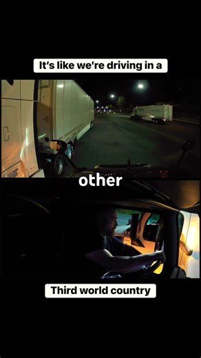 This trucker was going the wrong way down the freeway￼