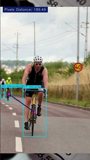 AI Measures Cyclist Distance in Real Time! 🚴‍♂️🤖 #Shorts #shorts