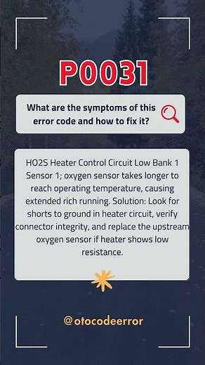 P0031 ERROR CODE - HOW TO FIX ERROR?