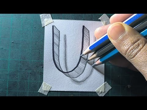 Unlock the Art: Master 3D Letter U Drawing in Minutes! 🎨🖊️