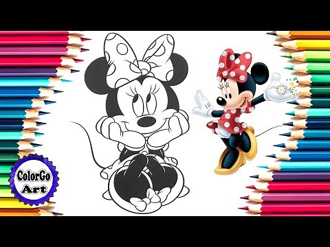 Disney Minnie Mouse Coloring Book Page / Mickey Mouse Coloring Videos ‪@colorgoart‬