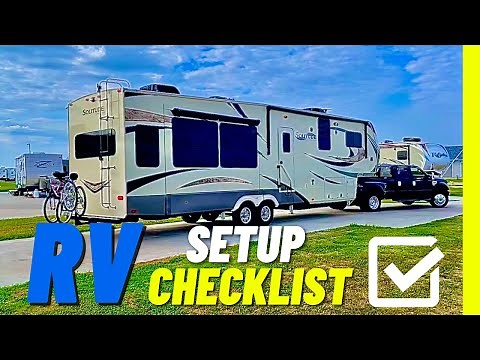 ✅ RV CHECKLIST FOR SETTING UP // AUTO LEVELING A FIFTH WHEEL