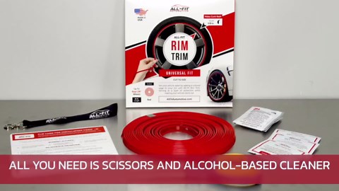 All-Fit Automotive Rim Trim – Durable DIY Car Exterior Accessories for Curb Rash Protection – Fits Up to Four 24” Wheels – Flexible, Durable Wheel Rim Protector (3/8″ width/Black)