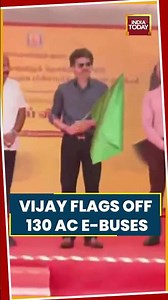 CM Vijay News: Vijay Flags Off 130 AC Electric Buses In Chennai, Expanding Green Transport #vijay