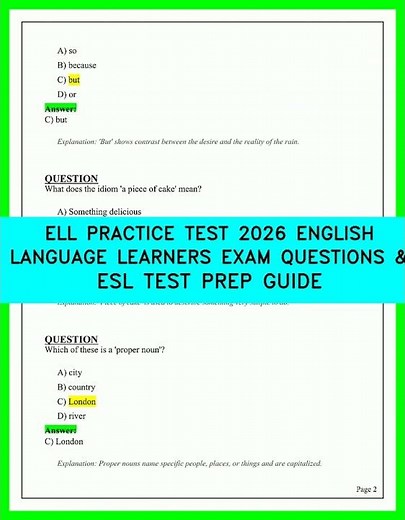 ELL Practice Test 2026: English Language Learners Exam Questions & ESL Test Prep Guide2026 Update