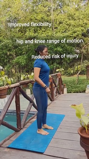 12K views · 186 reactions | Standing Hamstring stretch offers a range of benefits :- Improved flexibility, which can help hip and knee range of motion. Reduced risk of injury, such as sprains and strains. Back pain relief. Better circulation to help with muscle soreness. Improved posture. ... Better balance and coordination #hamstrings #stretching #standingpose #posture #improvement #improveyourself #asana #yogamovement #yogainspiration #yoga | Aarogyam Yoga Studio | Facebook