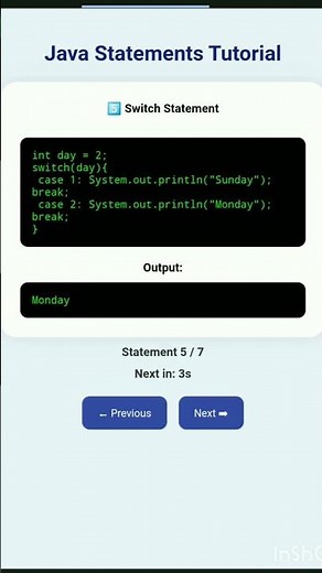 Java Statements Tutorial Examples | code #shorts