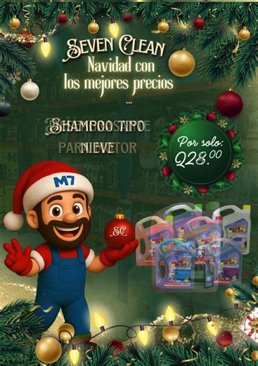 LLEGO SANTA 🧑‍🎄 ⛄️ A SEVEN CLEAN!!!! SUPER MEGA OFERTAS 🎉🎉🎉🔥🔥 DE TODO PARA LA LIMPIEZA DE TU NAVE!!! DONDE HAY CALIDAD NO HAY COMPETENCIA!!!! CALIDAD GARANTIZADA!!!!! MARCA #1 PÍDELO YA!!!!!! VISÍTANOS EN NUESTRAS SUCURSALES : •CAPITAL 37av 1-26 zona 7 entre calzada roosvelt y mateo Flores TEL: 5464-4408 •XELA avenida las Américas TEL: 3608-5933 •CHIMALTENANGO kilómetro 53.5 carretera Interamericana. TEL: 4293-7389 * COBAN 4AV 5CALLE 4-48 ZONA 3 , ANTIGUO RENAP TEL: 3858-9369 *ESCUINTLA 4