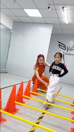 Adorable child model learning catwalk