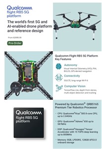 Qualcomm推出基於5G連網與AI應用的RB5 5G無人機平台參考設計