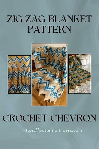 Zig Zag Blanket pattern Easy Chevron Pattern #crochetpattern