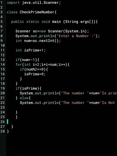 Prime Number Program in Java