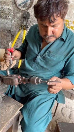 Steel spring making by hand drill - quick DIY tutorial #shorts #diy