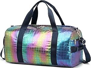Sport Gym Duffle Travel Bag for Men Women Duffel with Shoe Compartment, Wet Pocket (Colorful)