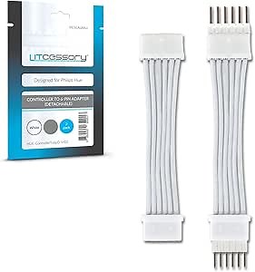 Litcessory Controller to 6-Pin Adapter for Philips Hue/Solo Lightstrip (Detachable Version, White - MICRO 6-PIN V4 / Solo Lightstrip)
