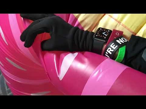 Popping inflatable giant pink lemon tube ^.^