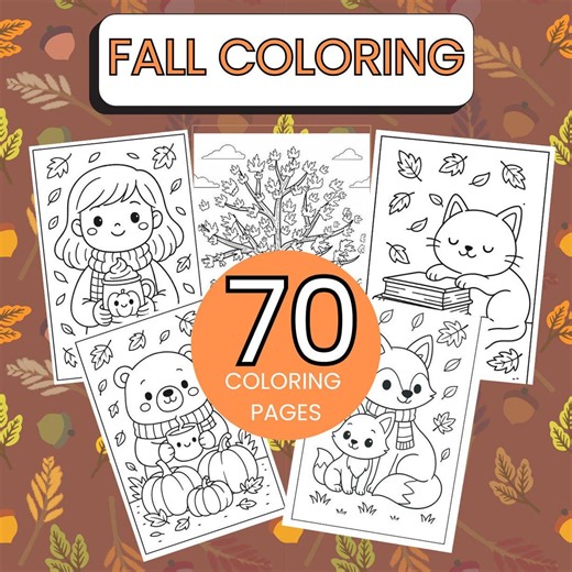 Fall Coloring Pages | Autumn Coloring Sheets for Kids | Printable Book Activities | Instant Download PDF - Etsy